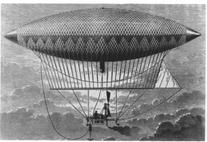 Premier "ballon dirigeable" à vapeur, construit en 1852 par Henri Giffard