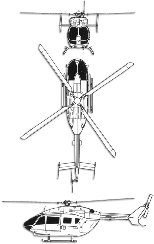 Exemple d'hélicoptère à patin