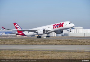 Décollage de l'A350 depuis Toulouse