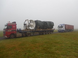 Arrivée des moteurs sur le site d'assemblage de Cardington en Décembre 2014, Crédit : Goodyear