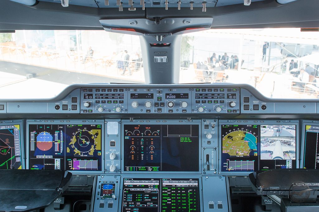 Le cockpit de l'A350-1000