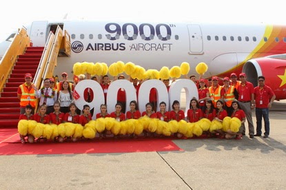 Airbus célèbre son 9000ème avion livré